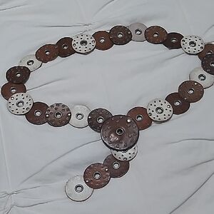 Chic Brown and Silver Disc Belt